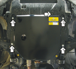 Защита картера Двигателя, КПП. 2 мм, Сталь. для Chevrolet Captiva 2006-2011, Opel Antara 2006-2011 MOTODOR.03014