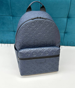 Мужской синий рюкзак Louis Vuitton Discovery PM с узором монограм
