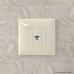 Телефонная розетка RJ-12 без шторки в стену одинарная, "Avanti", "Ванильная дымка"