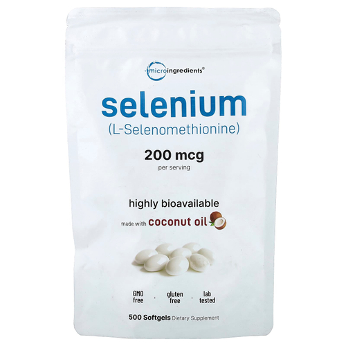 Micro Ingredients, селен, 200 мкг, 500 капсул