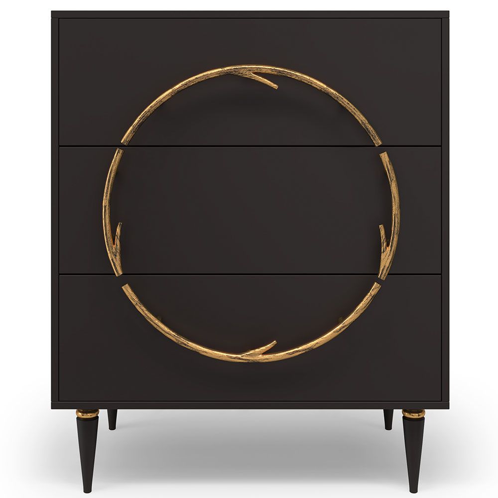 Комод Арт Колор matte Классик Голд с 3 ящиками Терпкий коричневый матовый