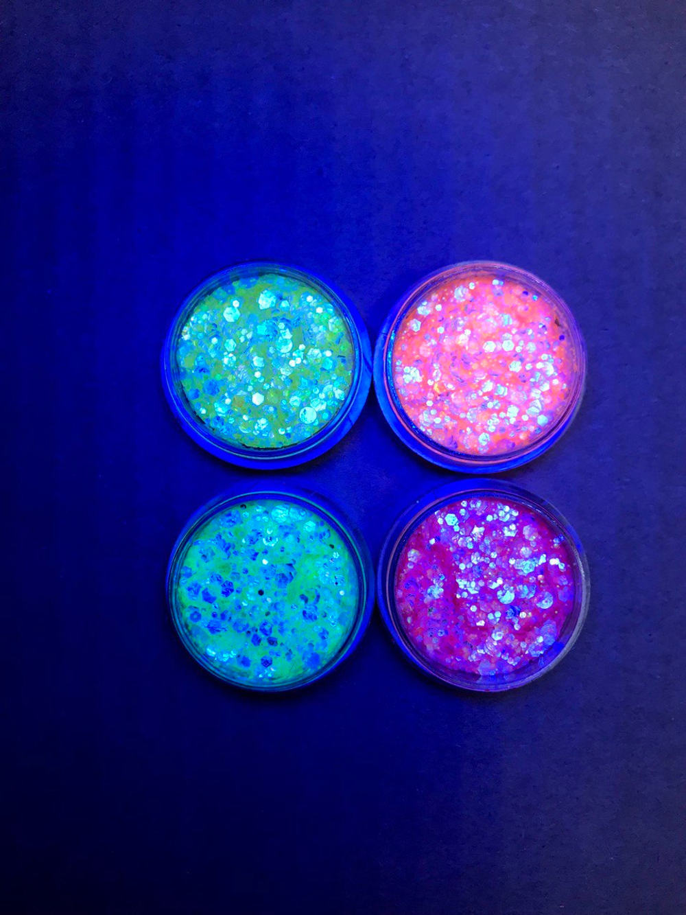 Неоновые крем-блестки 4 баночки по 10 гр