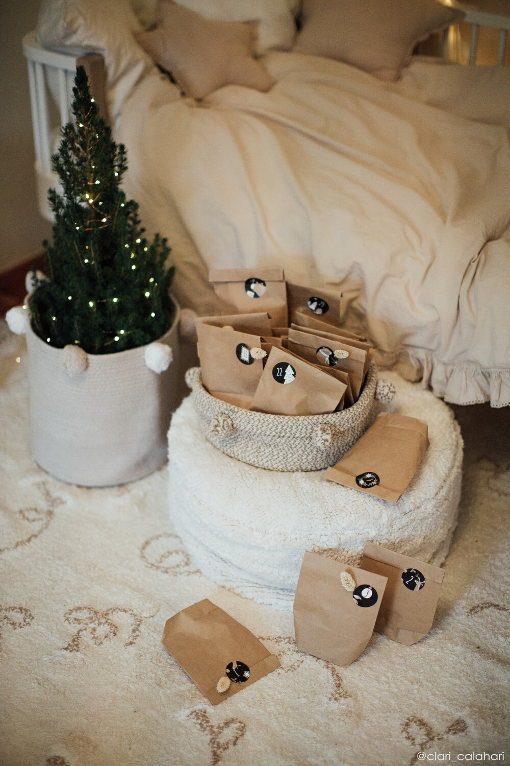 Корзина Lorena Canals Bubbly Grey (30 x Ø30 см)