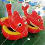 Надувной водный аттракцион "Красный дельфин" 2*1,3*0,6 м