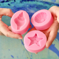 Молды силиконовые для творчества "Набор 3 молда: ракушка, морской ёж, морская звезда"/ форма для полимерной глины, мыла, воска, гипса и эпоксидной смолы