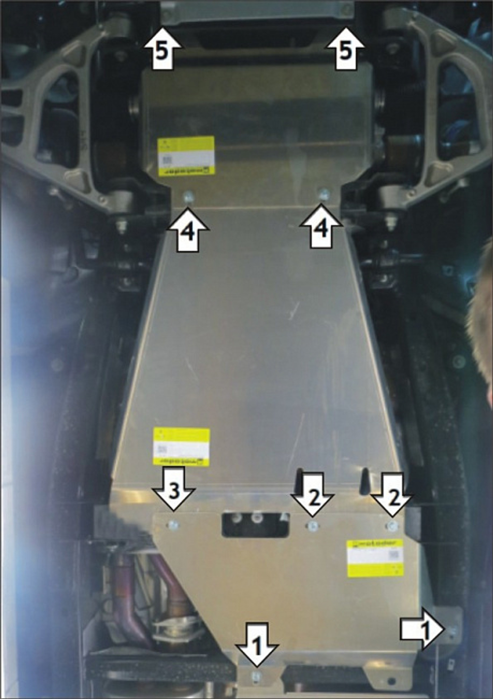 Защита алюминиевая 5 мм Д; ПДф;КПП, РК Ford F-150 2017-2021 MOTODOR.30710