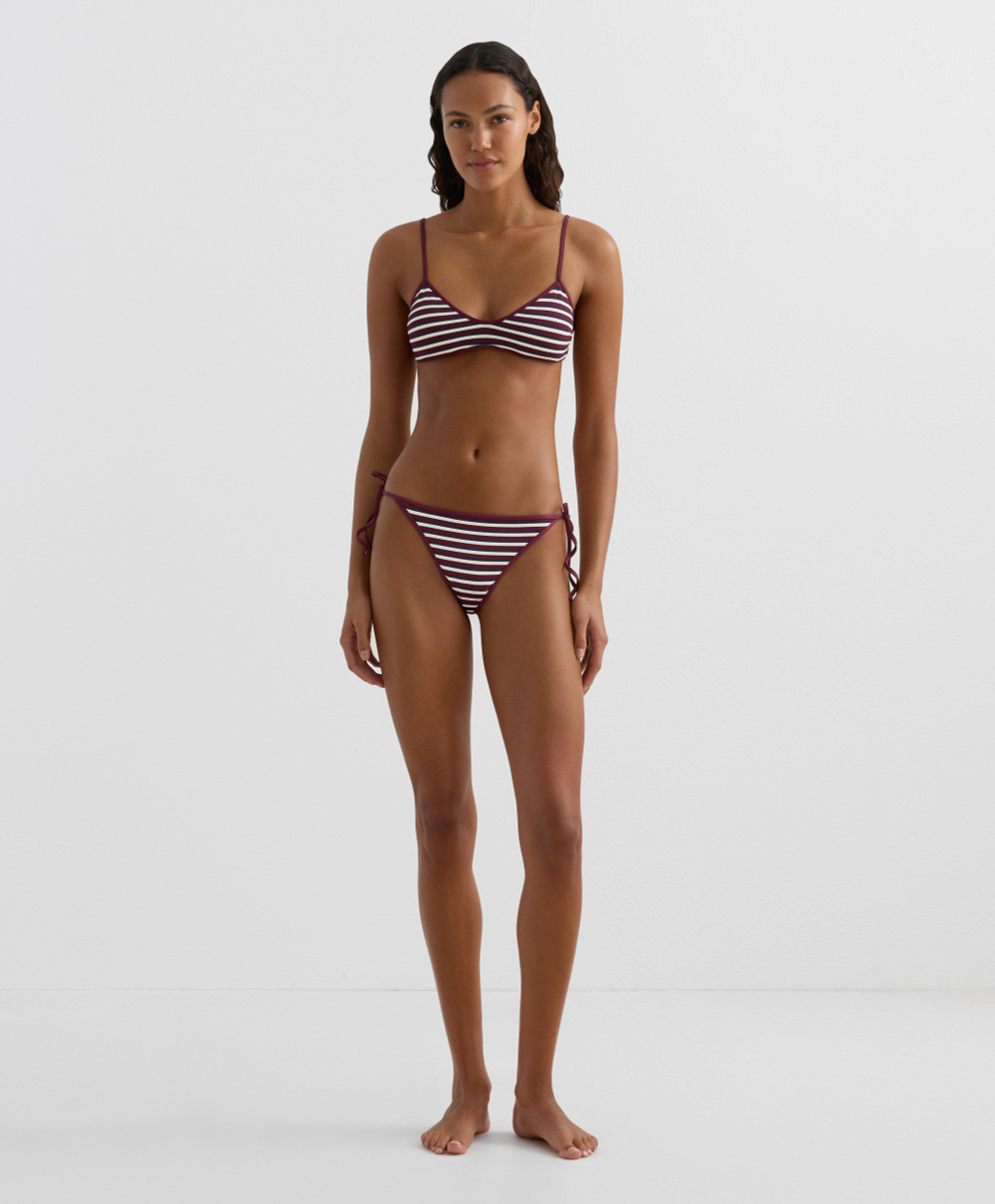 OYSHO Трусики-бикини на завязках, сливовый