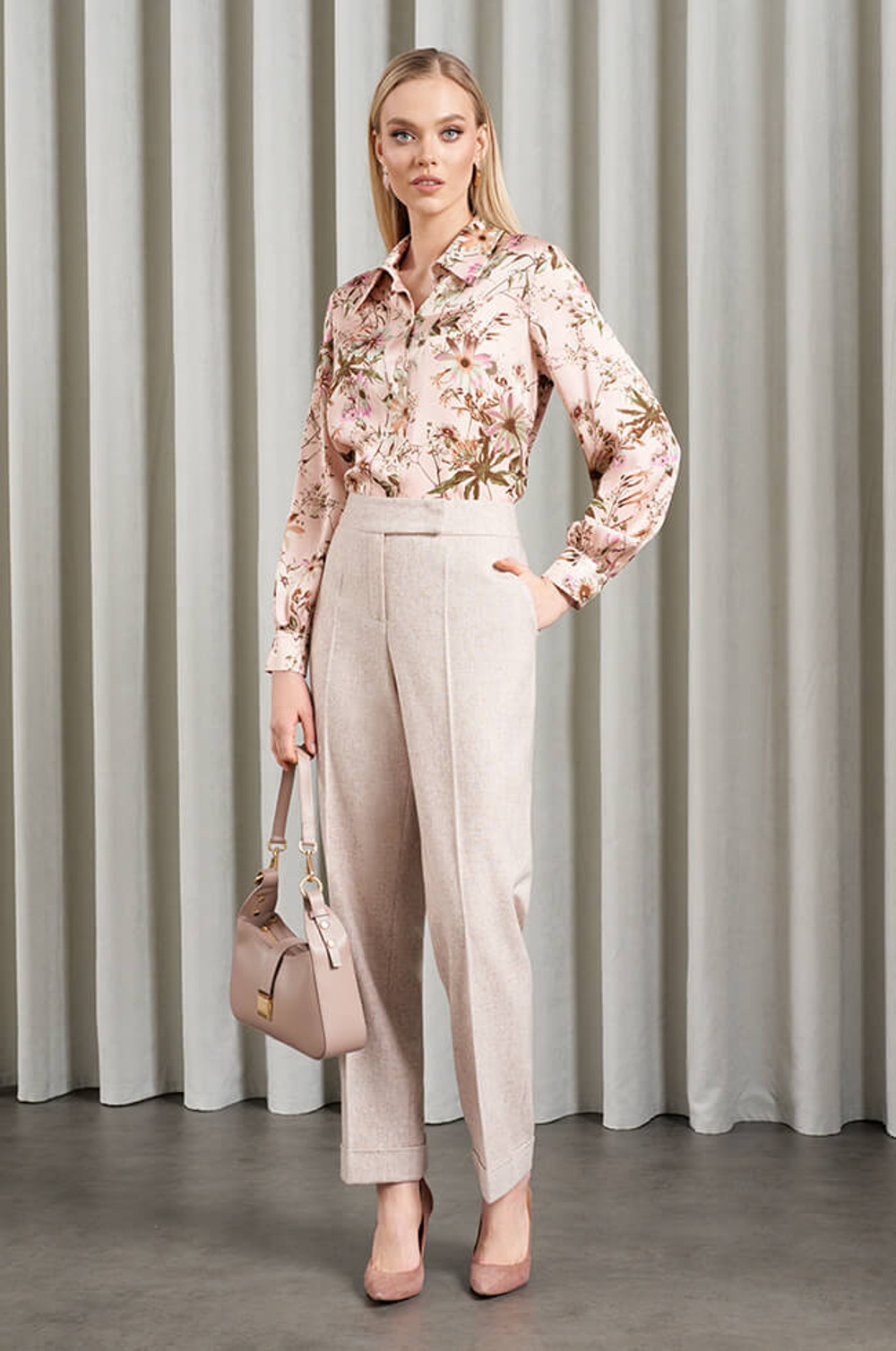 31013 Брюки женские (бежевый меланж)