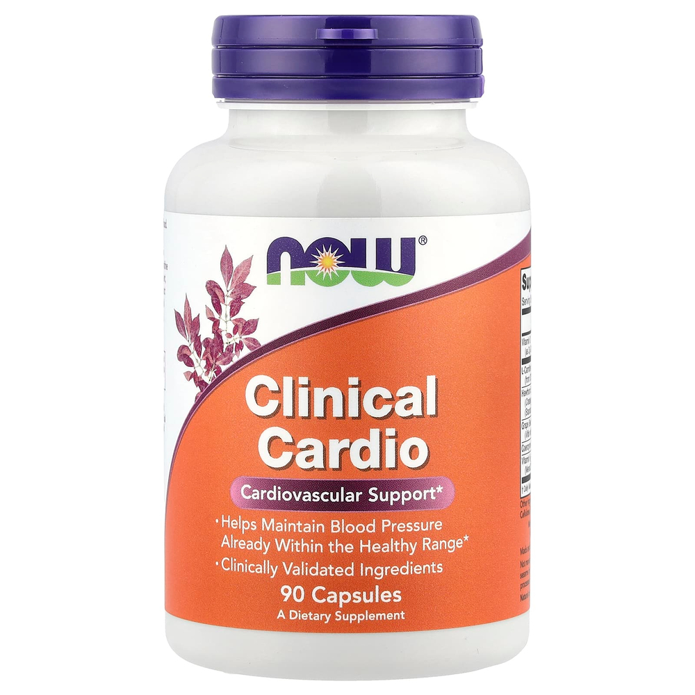 NOW Foods, Clinical Cardio, Поддержка сердечно-сосудистой системы, 90 растительных капсул