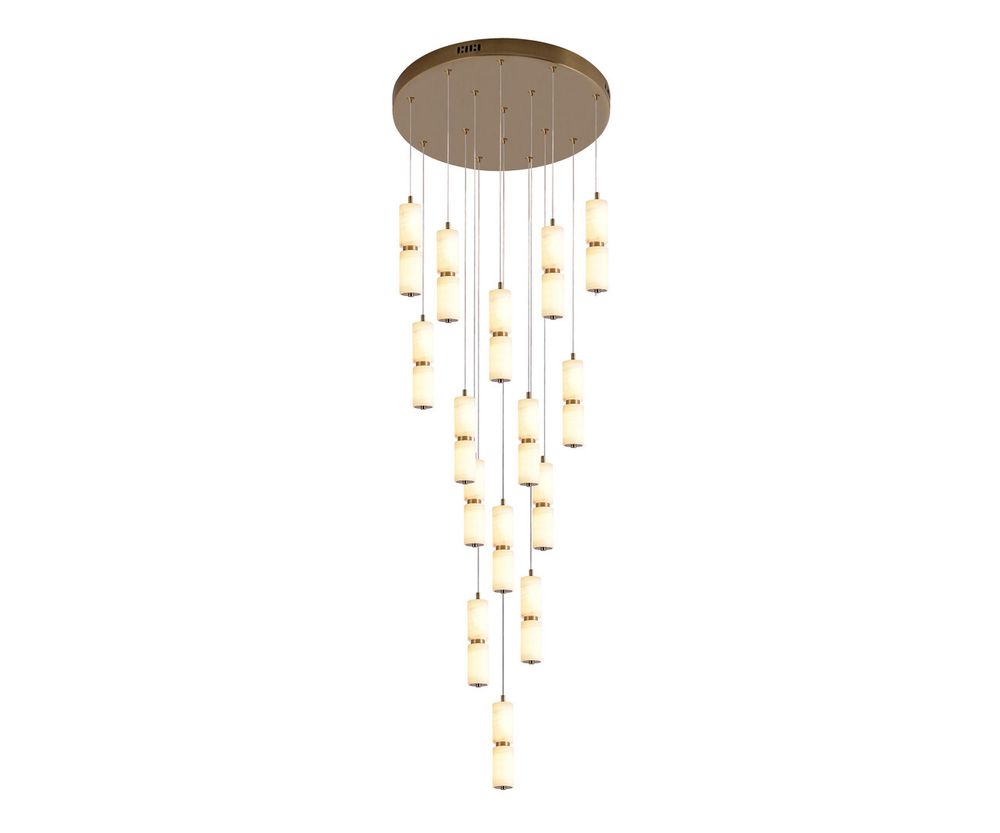 Люстра каскадная Бейла латунь d50 h500 Led 180W (3000K)