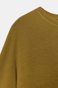 ZARA ТОП С РУКАВАМИ «ЛЕТУЧАЯ МЫШЬ», ОХРА