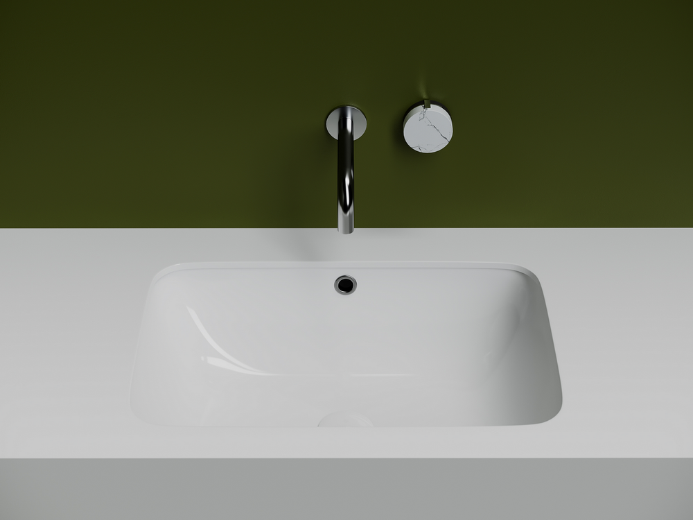 Раковина встраиваемая снизу 540x360x190 с отверстием слива перелива цвет белый CN7018