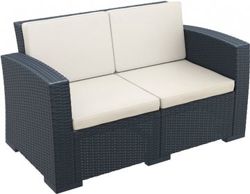 Диван пластиковый плетеный двухместный с подушками Monaco Lounge