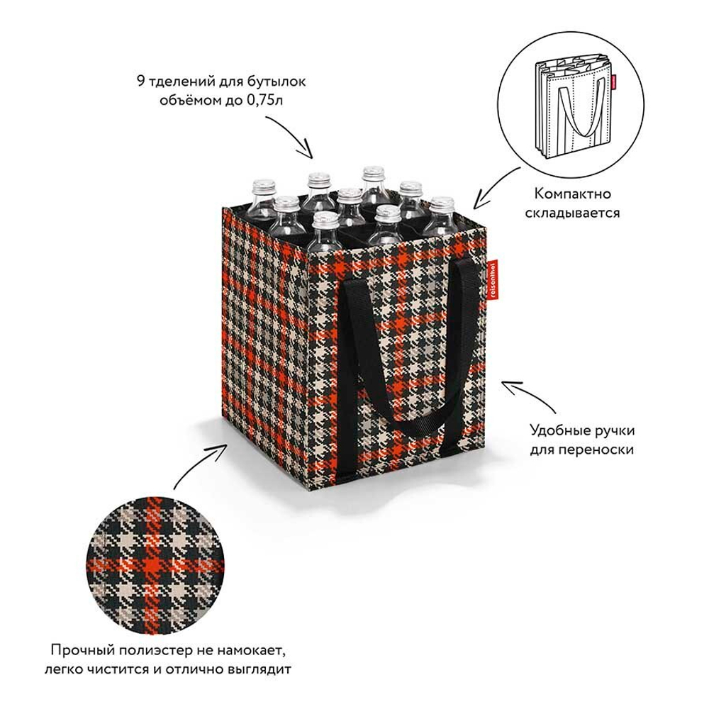 Сумка-органайзер для бутылок bottlebag glencheck red