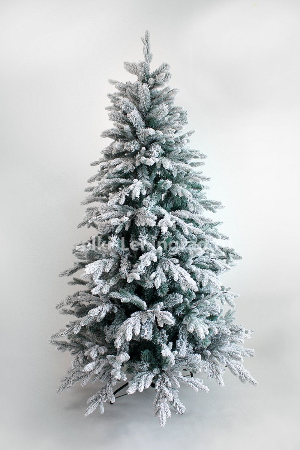 Заснеженная ель с гирляндой «Россо» холодный свет (Литая+пвх) 150 см / 1,5 м