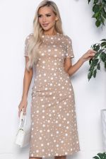 Платье Кокетливая (беж/горох) П10845 LT Collection