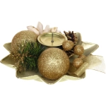 Подсвечник новогодний «Изящный вечер» 20 см, Золото