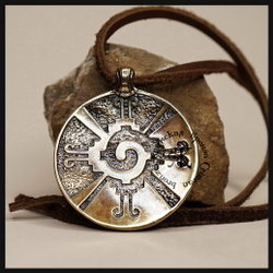 Кулон "Календарь Майя" , латунь