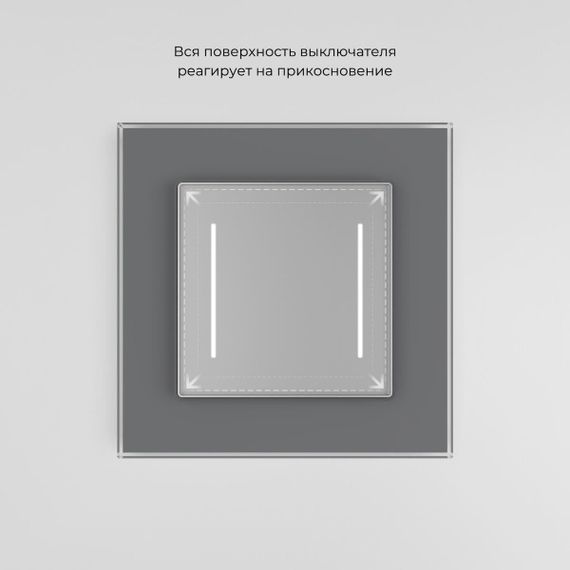 Сенсорный выключатель двухклавишный Werkel с подсветкой серебряный W4522006 4690389198038