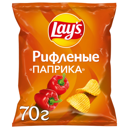 Чипсы картофельные LAY'S Рифленые паприка 70гр