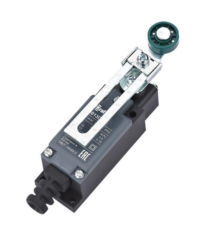 Выключатель концевой 1НО1НЗ ролик. рычаг регулир. длины из термопласта пласт. DEKraft 34013DEK Выключатель концевой 1НО1НЗ ролик. рычаг регулир. длины из термопласта пласт. DEKraft 34013DEK