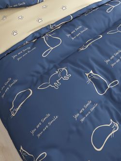 Постельное белье Сказка "Котики/Котики (компаньон)" семейное   наволочки 50х70 2шт Простынь на резинке 160х200 см  Пододеяльник 145х215 см(2шт)