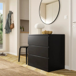 Комод с 3 ящиками - IKEA MALM, 80x78х48 см, черный, МАЛЬМ ИКЕА