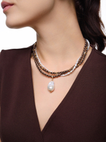 Колье "Grain brown pearl" Gold