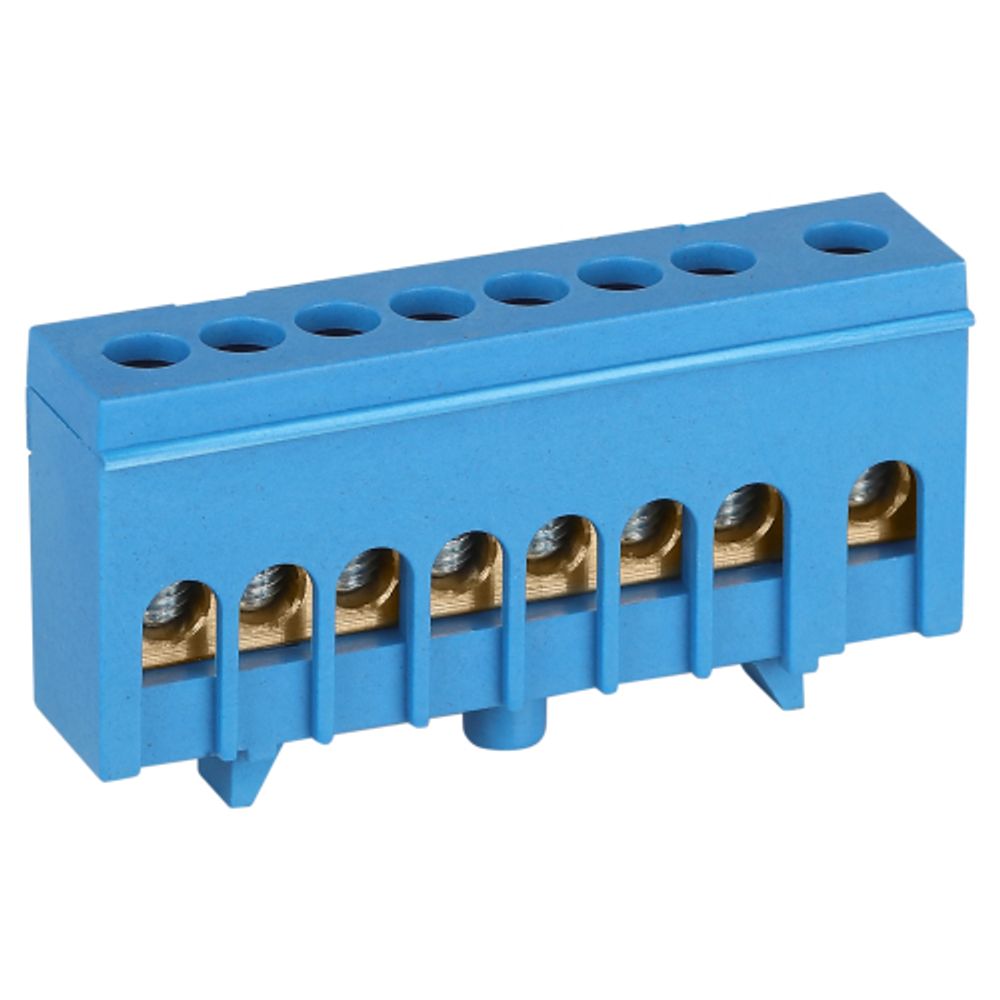 Шина ЭРА NO-224-98 N ноль в изолированном корпусе на DIN-рейку ШНИ-6х9-8-Д синий