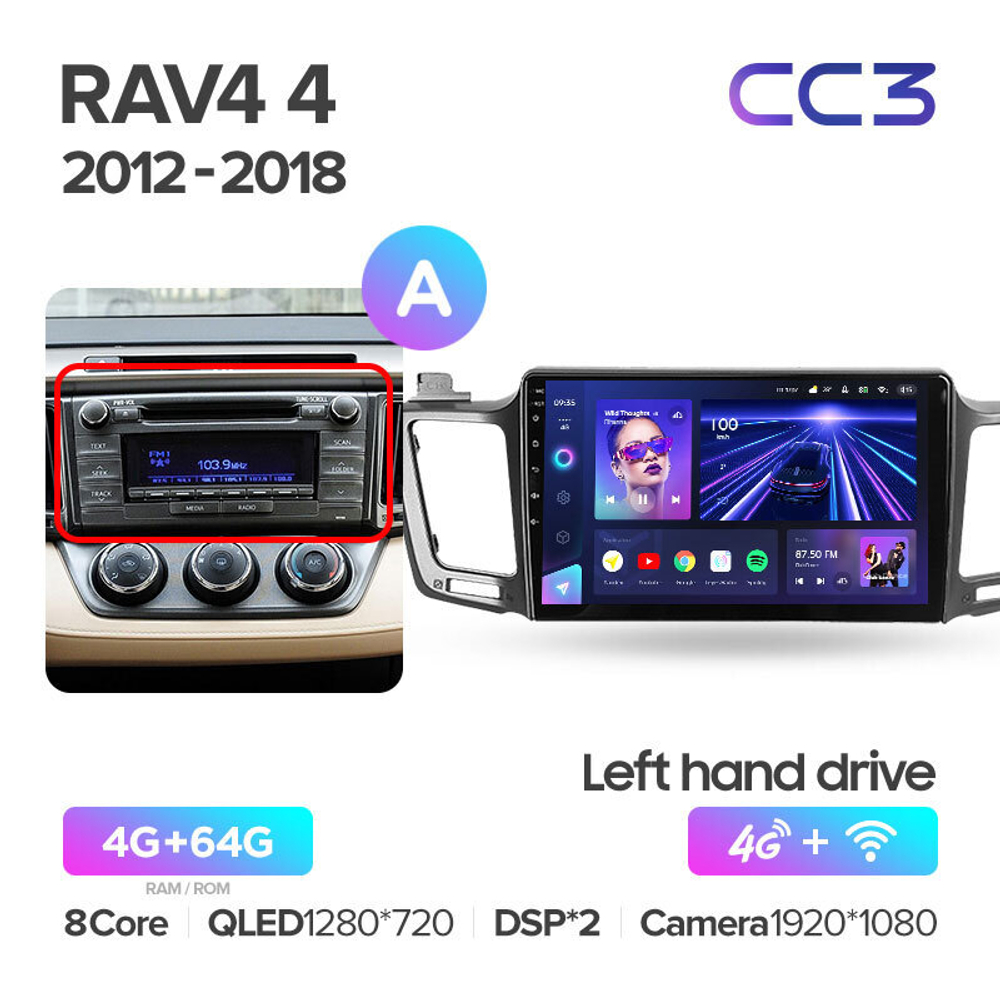 Teyes CC3 10.2" для Toyota RAV4 2012-2018
