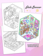 Tiny Rooms: Cute Coloring Book