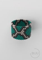 Схема кольца из бисера, узор PEYOTE, мозаичное плетение, четный счет, узор пейот из Miyuki Delica 11/0, файл PDF, RING_8
