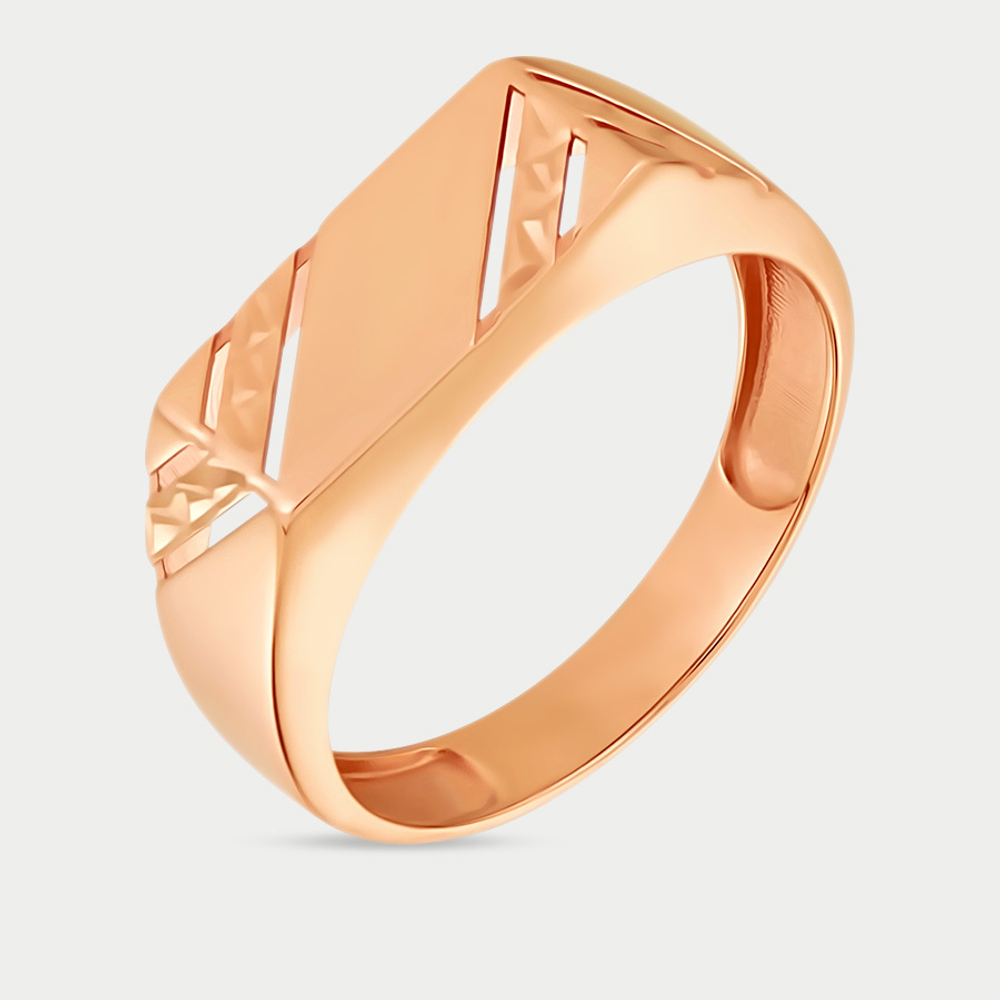 Мужское кольцо из розового золота 585 пробы без вставки (арт. АКд573-3444)