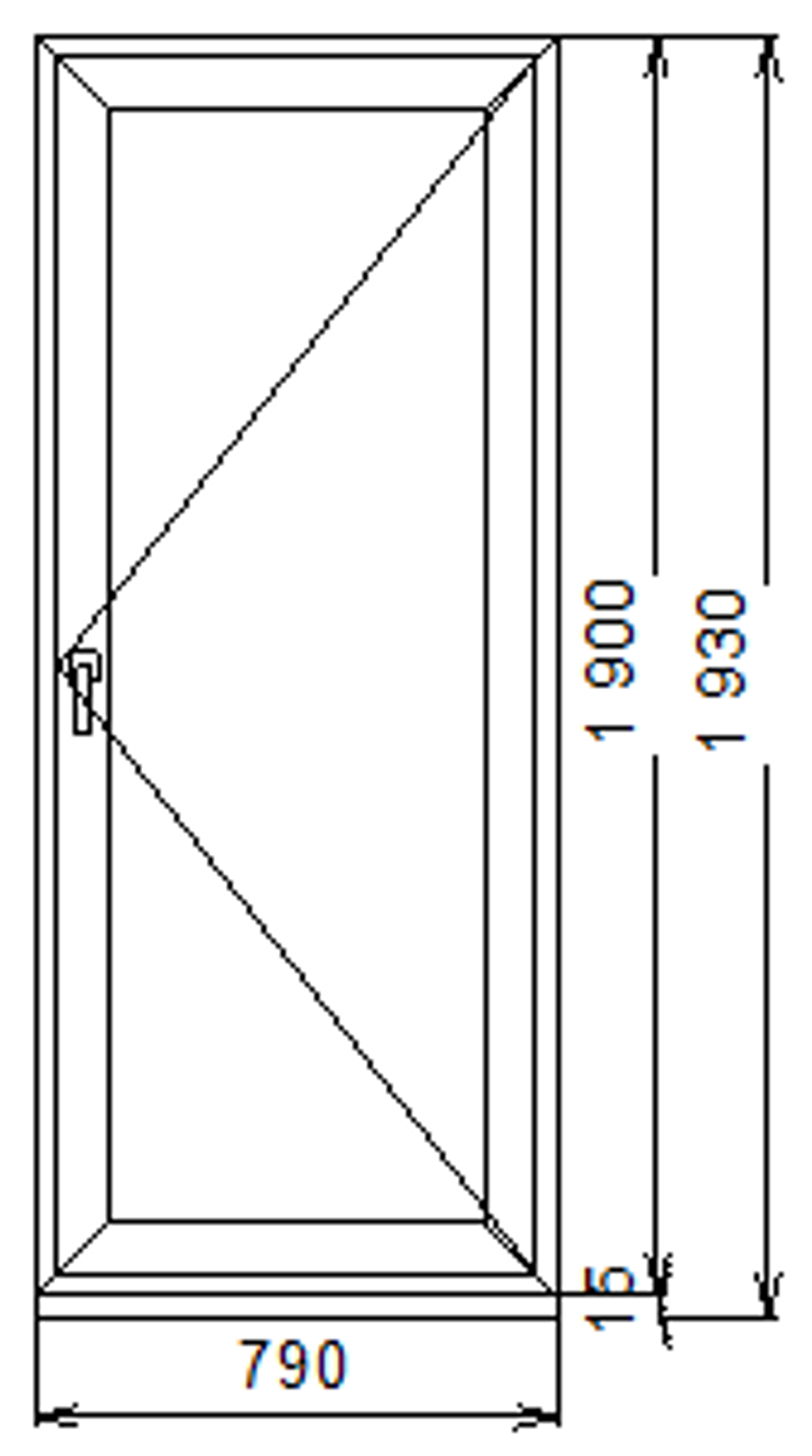 Дверь из ПВХ 1900 х 790