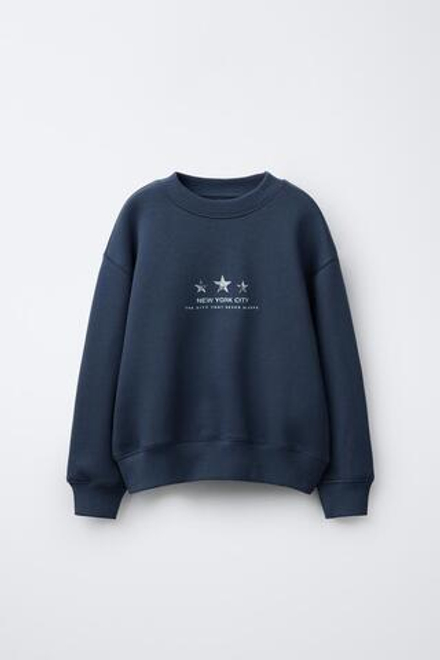 ZARA ТОЛСТОВКА С БЛЕСТЯЩИМИ ЗВЕЗДАМИ, СИНИЙ/ИНДИГО