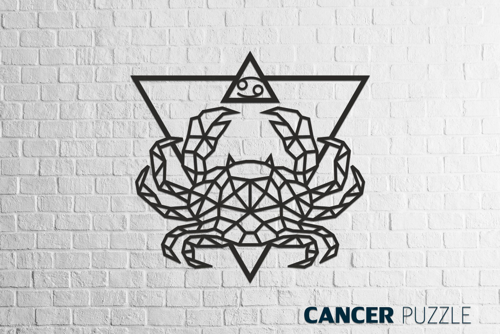 Деревянный декор настенный, панно, сборная модель EWA Design Знаки Зодиака Рак