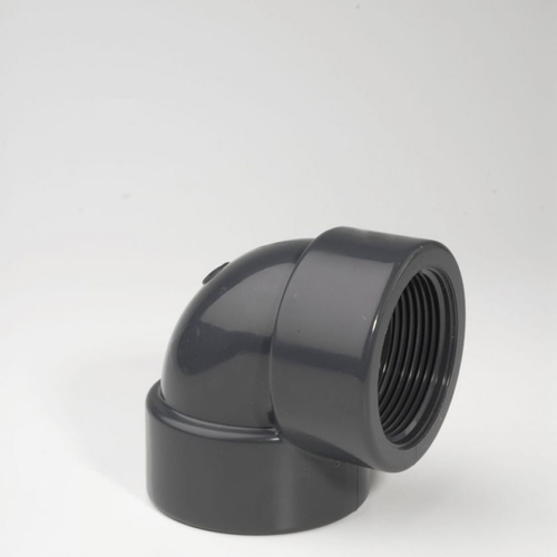 Отвод (Угольник) 90° ПВХ (НПВХ) переходной с внутренней резьбой под клей (Ру10), PLIMAT, Португалия