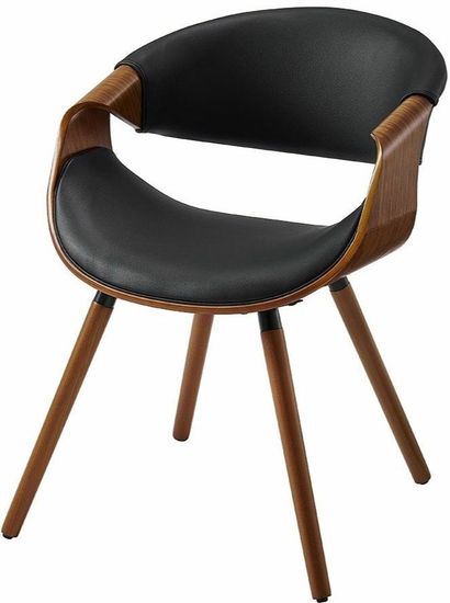 стул Rob деревянный, черная экокожа