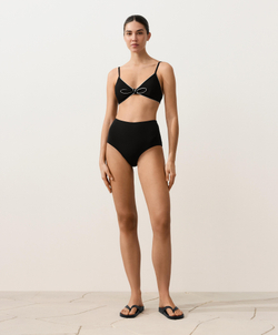 OYSHO Бикини-трусики с высокой посадкой, черный