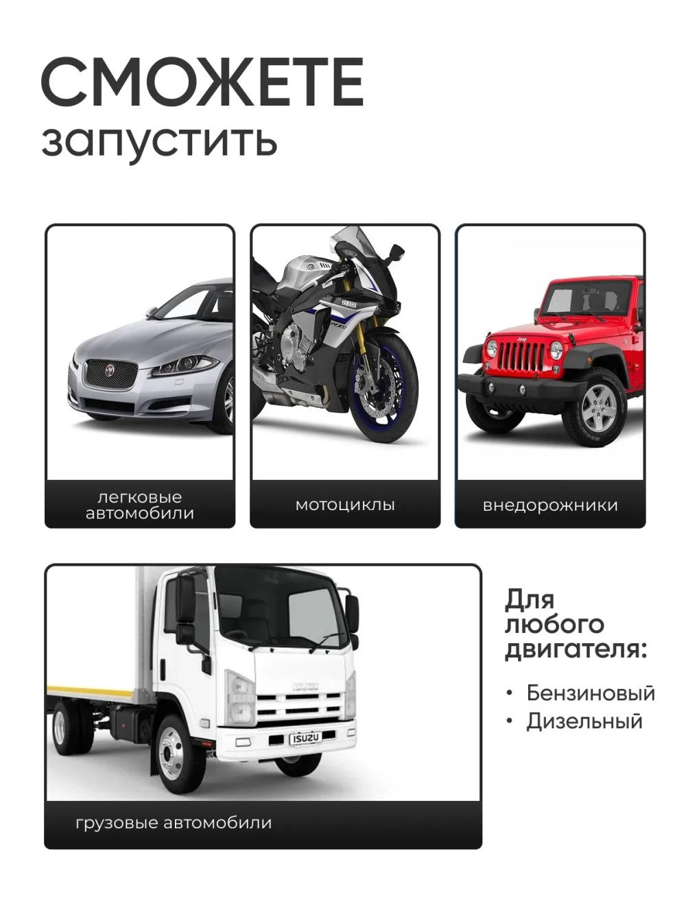 Пусковое устройство для автомобиля с компрессором