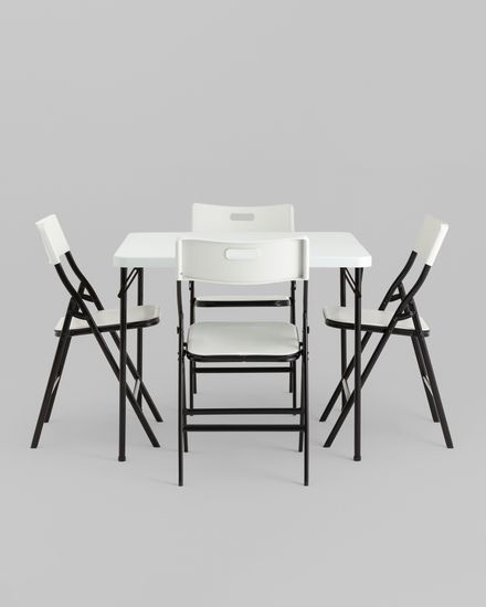 Комплект раскладного стола и стульев Кейт белый