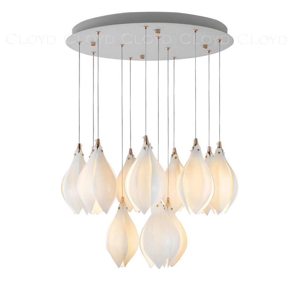 Люстра Cloyd MANGRA C12 / Ø53 см - керамика - белый (арт.10363)