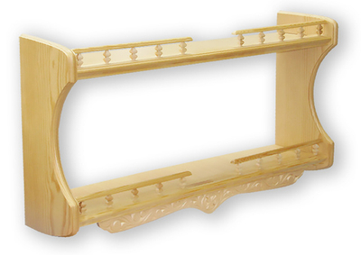 Полка прямая 2-х ярусная с резьбой ручной работы