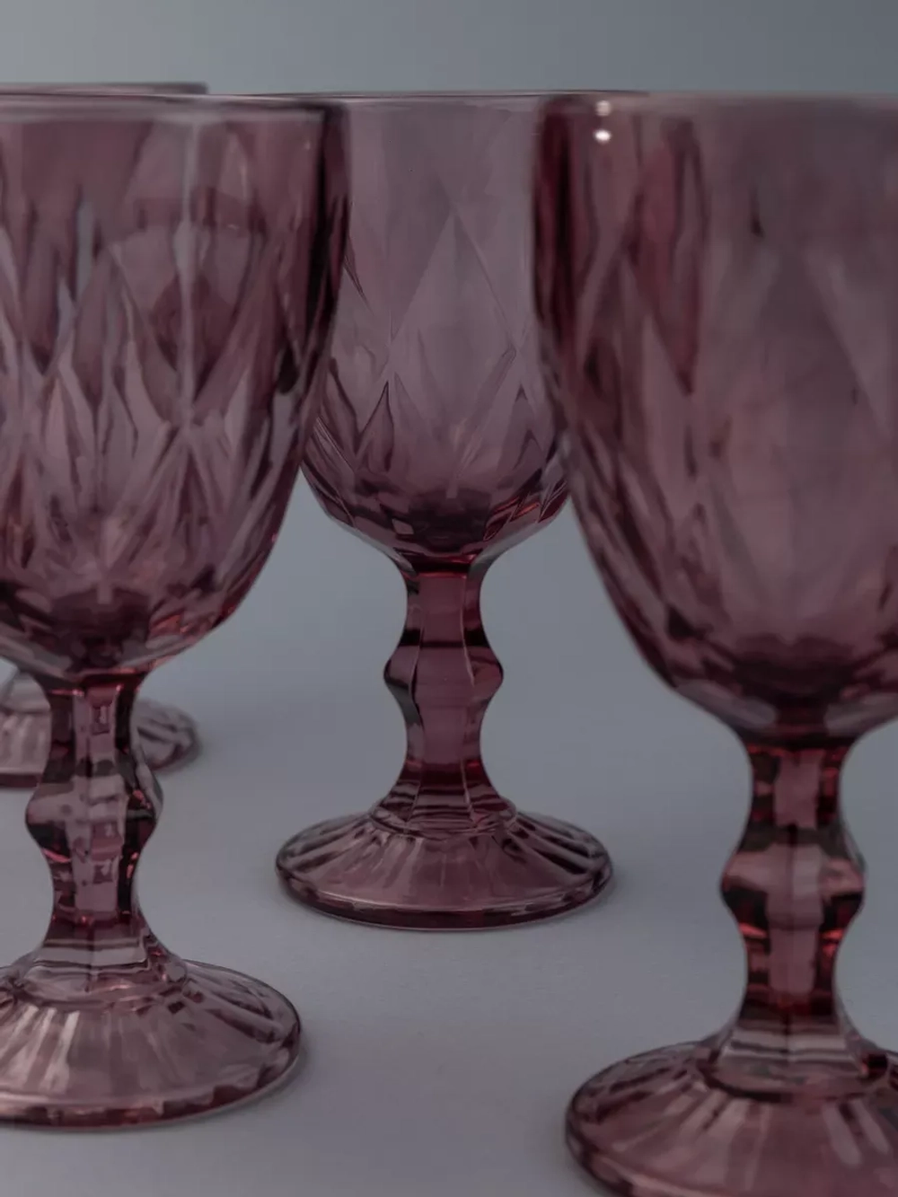 Набор фужеров для вина, 330 мл, 6 шт. Пурпурные