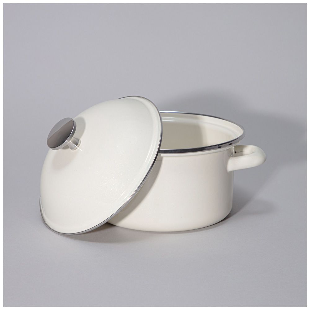 КАСТРЮЛЯ AGNESS ЭМАЛИРОВАННАЯ С ЭМАЛ.КРЫШКОЙ СЕРИЯ "CHARM" 1.8 Л, 18*9,5 СМ