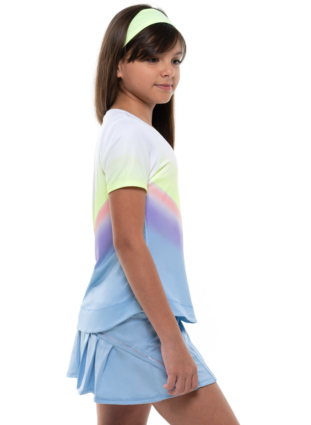 Футболка для девочки теннисная Lucky in Love Going Wild Ombre S/S Girls - cloud