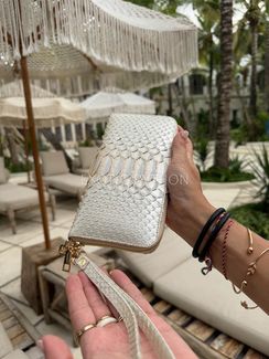 Женский кошелек из кожи питона перламутрового окраса WA-244