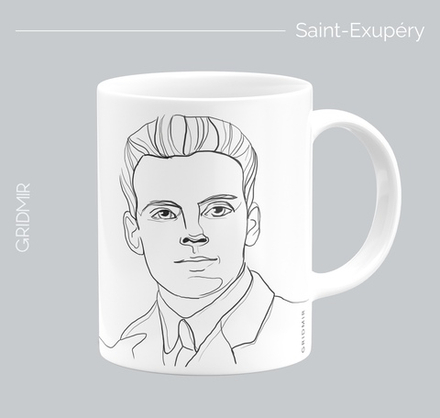 Кружка минимализм с принтом "Экзюпери"