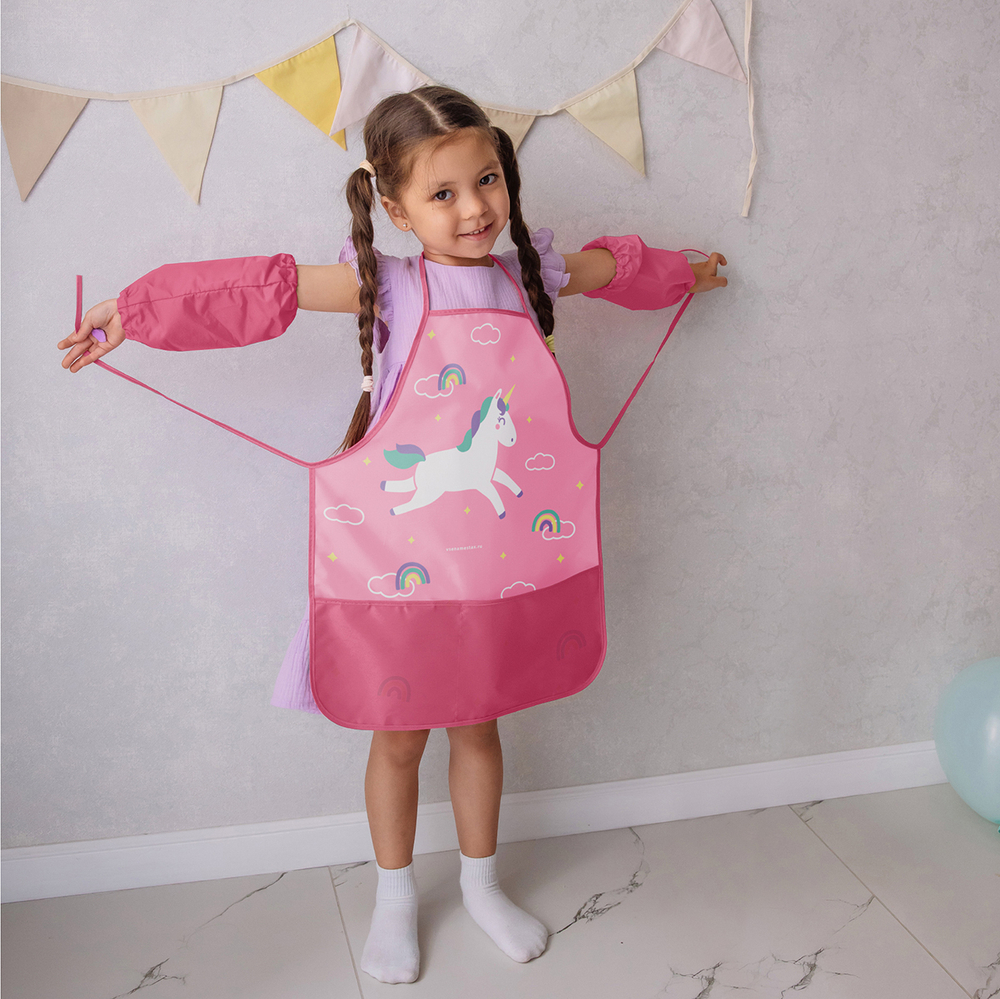 Фартук для творчества на завязках. Единорог