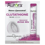 Aurora Nutrascience, Nano-Liposomal, глутатион, смесь для приготовления липосомальных напитков, 750 мг, 30 пакетиков по 9 г (0,32 унции)